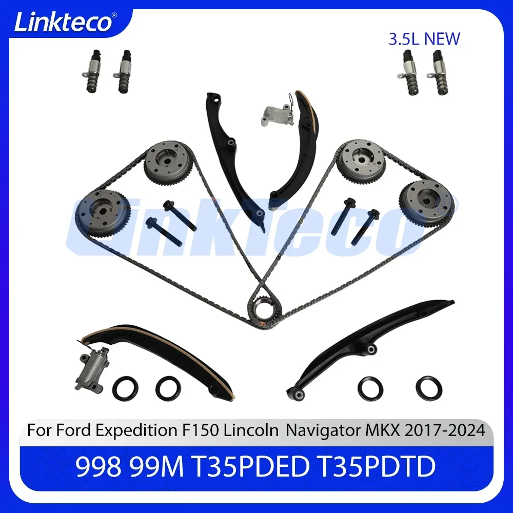 

Engine Timing Chain Kit With VVT Sprocket Solenoid For 3.5 L 2017-2024 Ford F-150 Expedition Lincoln MKX Navigator 3.5L New