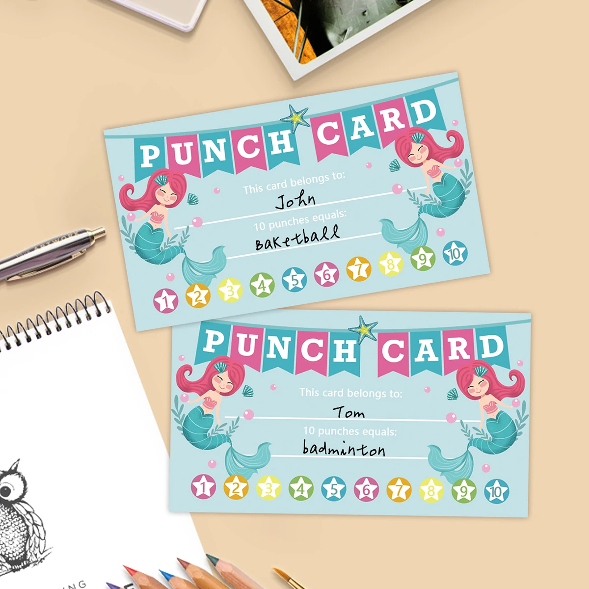 50pcs Punch Cards My Reward Cards, Classroom Student Home Behavior Incentive Decor Motivational Cute Cards Holiday Accessory