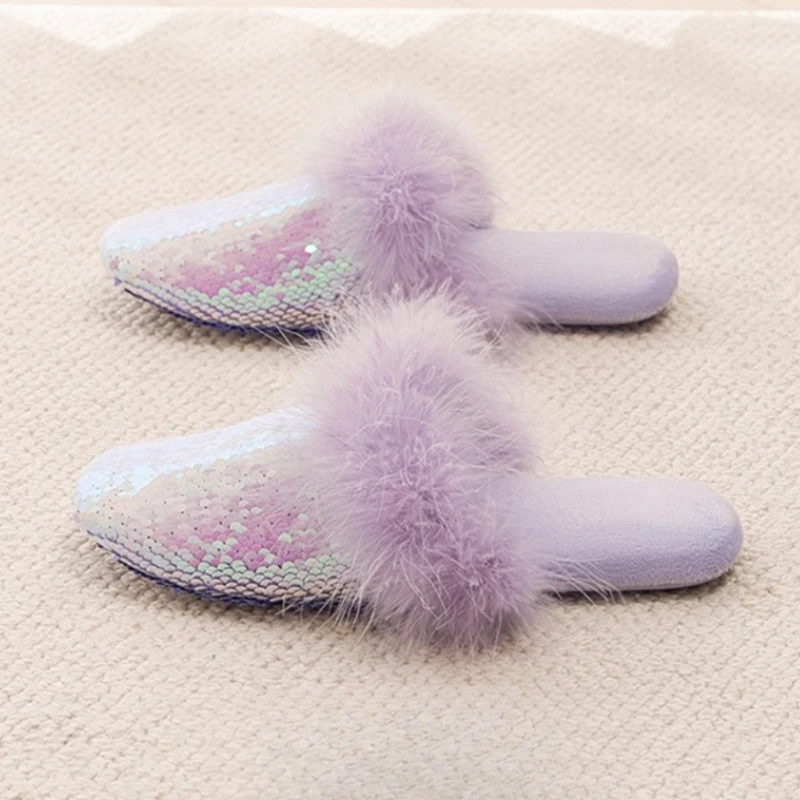 الخريف الشتاء رقيق أفخم شبشب منزل دافئ النساء الترتر تصميم جولة تو نعال من القطن الراحة عدم الانزلاق المرأة المتسكعون