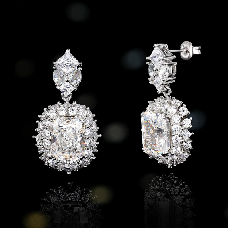 

Серьги BELLUX из стерлингового серебра 925 пробы, роскошные квадратные серьги с синтетическим цирконом, имитирующие звездное небо, высококачественные ювелирные украшения для торжественных мероприятий