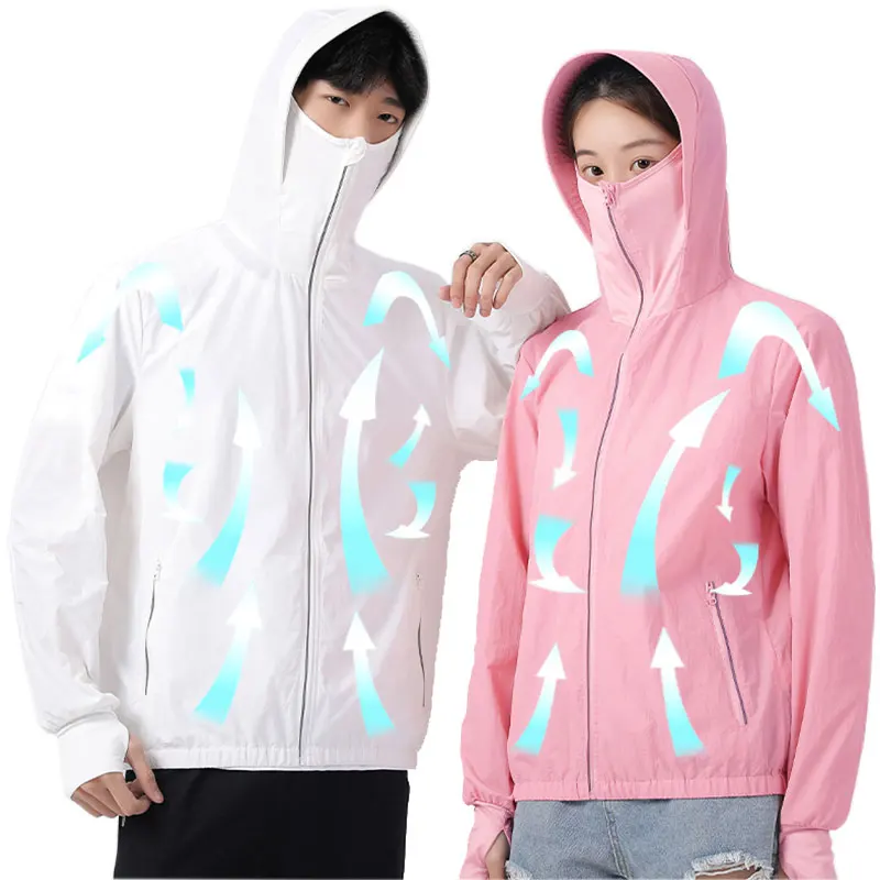 Electric fan jacket 3 speed control long sleeve Cooling jacket Quick dry cooling fan jacket Temperature Work Sunscreen clothing