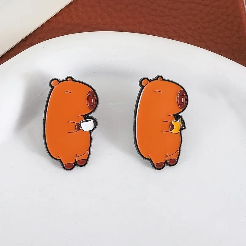 Lot De 6 Broches Capybara En Émail - Badges Mignons Pour Vêtements, Sacs Et Vestes