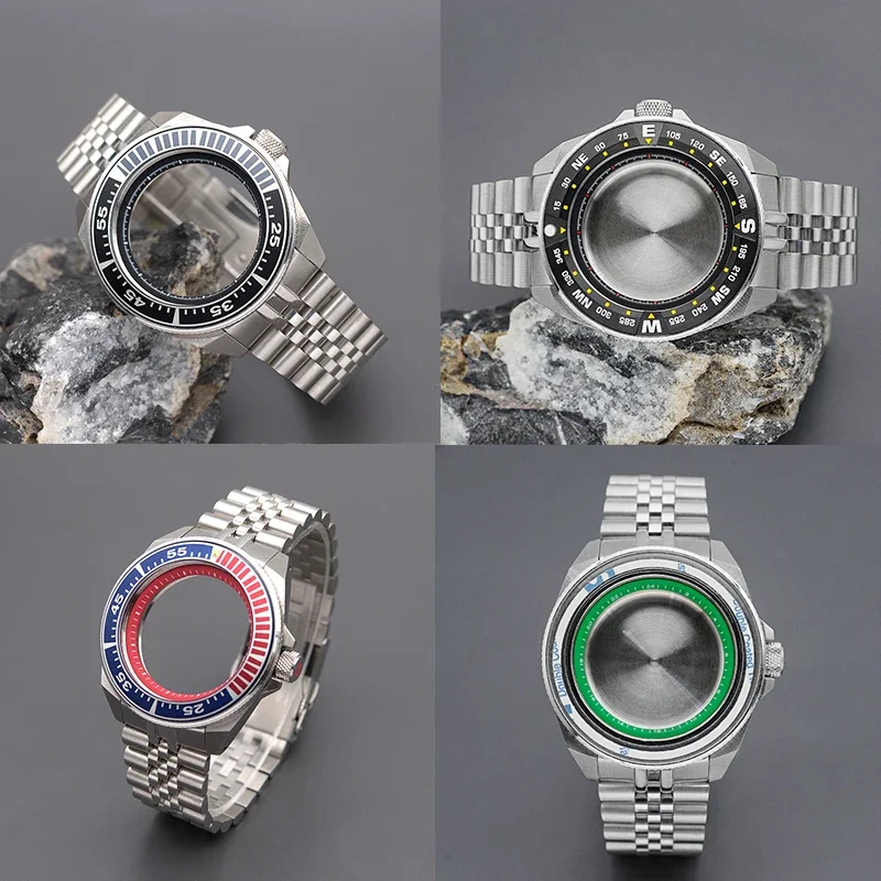 Watch Case With 316L Stainless Steel Bracelet Fit Japan 4R35 4R36 NH35 NH36   Automatic Movement For  King Samurai PROSPEX