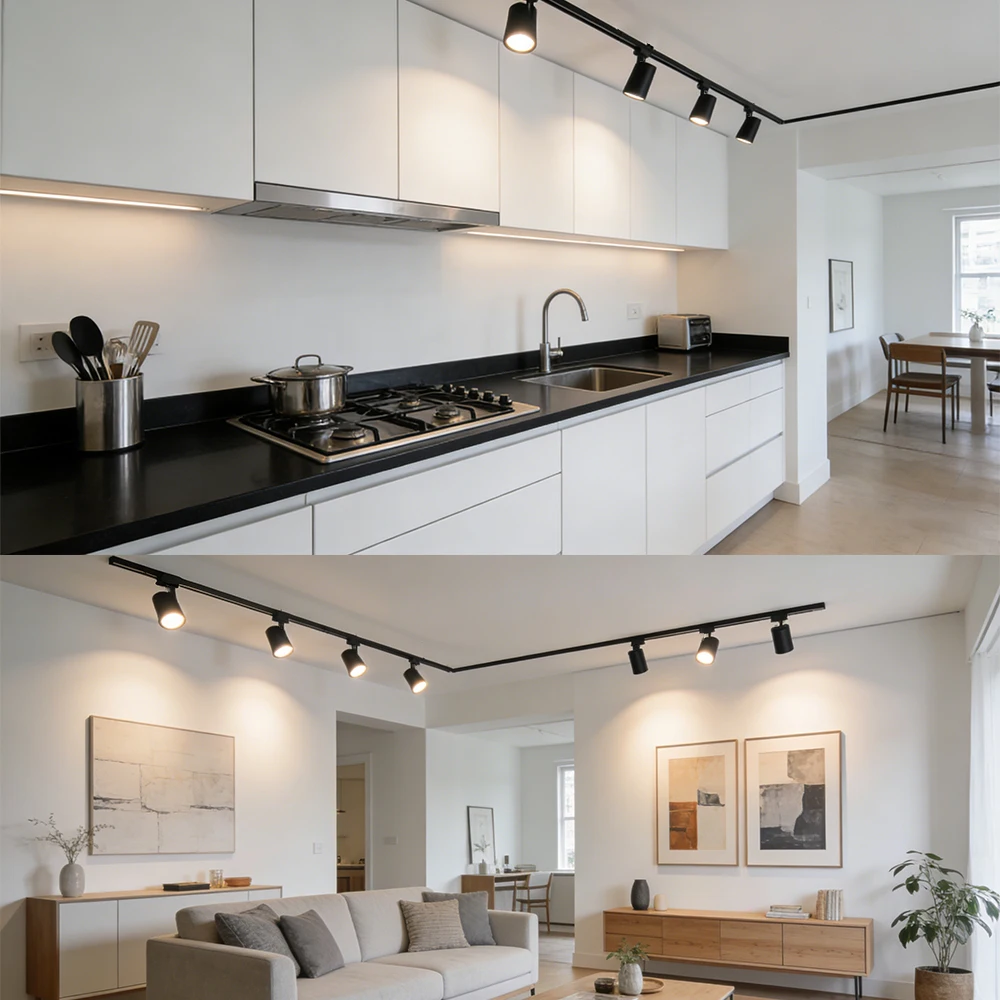 Led Track Light Spot 220V COB Ceiling Track Lamp Rail Lighting System Set Rails Spot For Clothing Shop Living Room Store Home