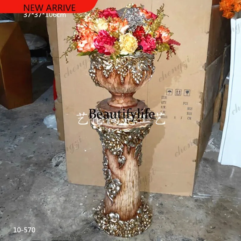 H132 Chinese style silver grape simulation flower pot classical wedding shopping mall home flower arrangement decoration ornamen