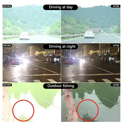Square Yellow Night Vision Anti-Glare Goggles for Men Women Driving Fishing Beach Sunglasses UV Protection Polycarbonate Glasses - Image 5
