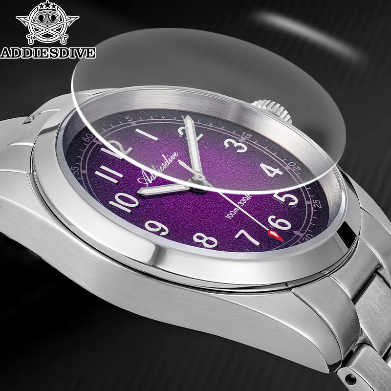 

ADDIESDIVE AD2553 36mm Luxury Quartz Watch for Men Japanese 2035 Movement Sapphire Crystal 100M Waterproof Stainless Steel