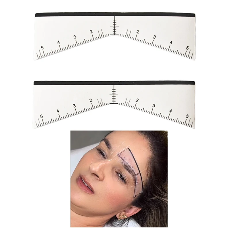 10 sztuk/worek jednorazowy szablon do brwi naklejka przewodnik do mapowania brwi do Microblading taśma w kształcie brwi przybory do makijażu akcesoria PMU