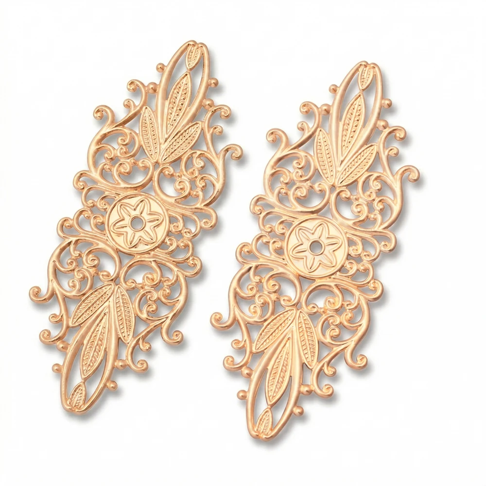 ชิ้นส่วนโลหะรูปดอกไม้ทองแดง 10 - Embellishment Crafts บทวิจารณ์และราคา