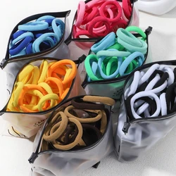 Elastic Hair Bandas para Meninas, Cor Sólida, Big Rubber Band, Titular Rabo de Cavalo, Gum Headwear, Acessórios para Cabelo Coreano, Ornamentos, 30 Pcs, 50Pcs