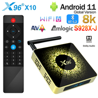 Original X96 X10 Amlogic S928X-J TV Box Android 11 Set Top Box DDR4 Support Dolby 8K Media Player Android 11.0 Wifi6 1000M