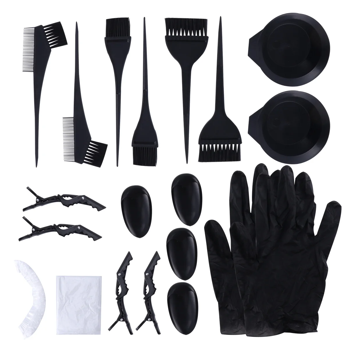 

31pcs Hair Dye Kit For Diy Hair Coloring Set With Dyeing Bowl Comb Brushes Gloves Clips Shawl Earmuffs Professional Tool