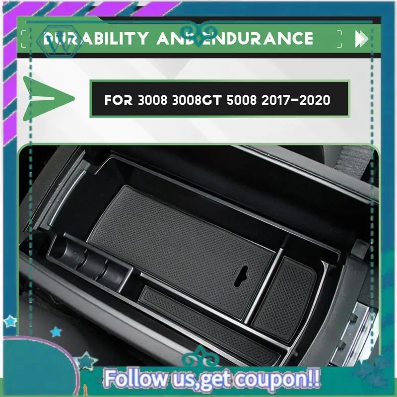 

AA92-Armrest Storage Box, For 3008 3008GT 5008 2017-2020 Center Console Organizer Car Interior Accessories