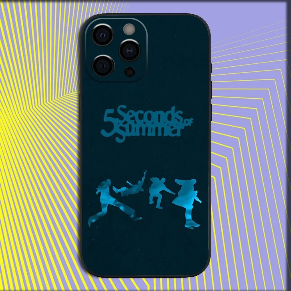 5 S-Seconds of S-Summers Band Phone Case For iPhone 16,15,14,13,12,11,Pro,X,XS,Max,XR,Plus,Mini Soft Black Cover