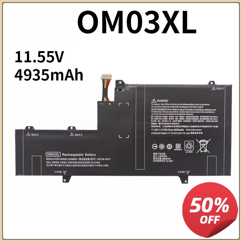 

OM03XL Laptop Battery for HP Elitebook X360 1030 G2 Series HSTNN-IB7O IB70 HSN-I04C 863167-171 863167-1B1