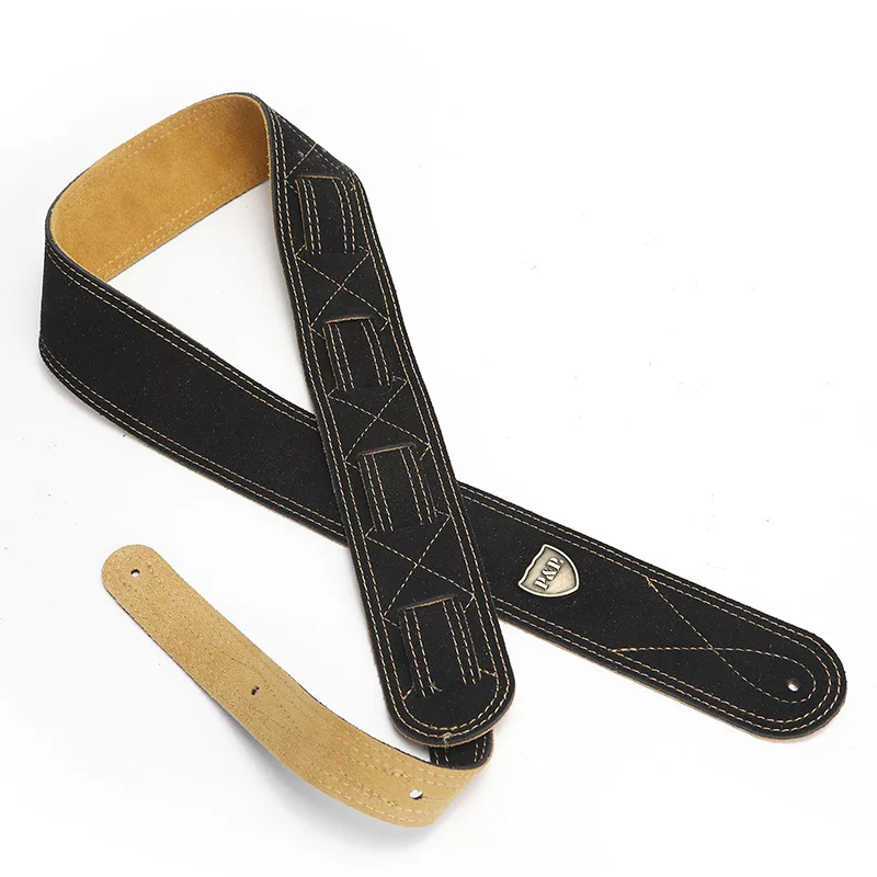 

Винтажный замшевый кожаный ремень для гитары, регулируемый, шириной 2 дюйма, из натуральной воловьей кожи, для электрогитар и акустических гитар