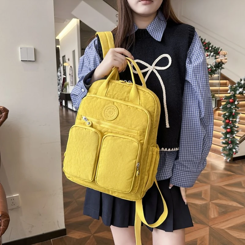 

Модный женский рюкзак с мягкой ручкой, прочный, с множеством карманов, на молнии, для путешествий, школьный рюкзак, рюкзак для ноутбука