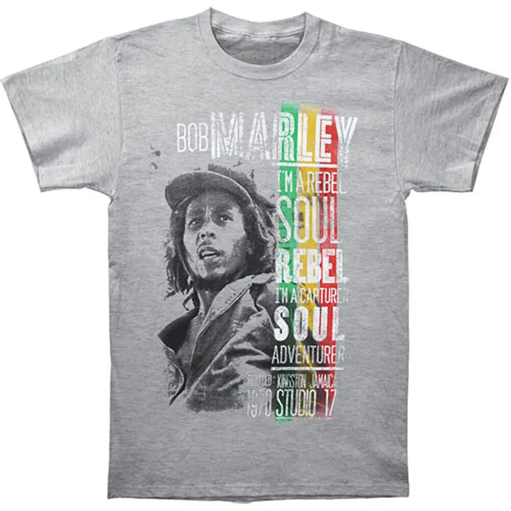 Men'S Bob Marley Soul Rebel T Shirt Small Blue