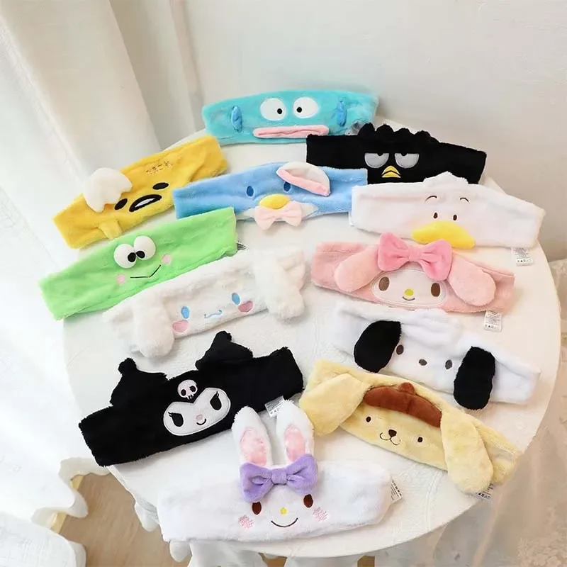 Miniso Sanrio My Melody Kuromi Soft Kawaii Wash Face Makeup Hair Band Anti Slip Elastic Hair Band Girls Headwear Gifts