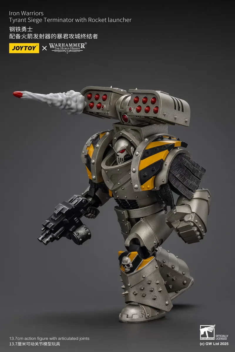 【24-Hour Shipping】JOYTOY Warhammer 40K Iron Warriors Tyrant Siege Master Terminator with Rocket Launcher 1/18 Action Figure view 4