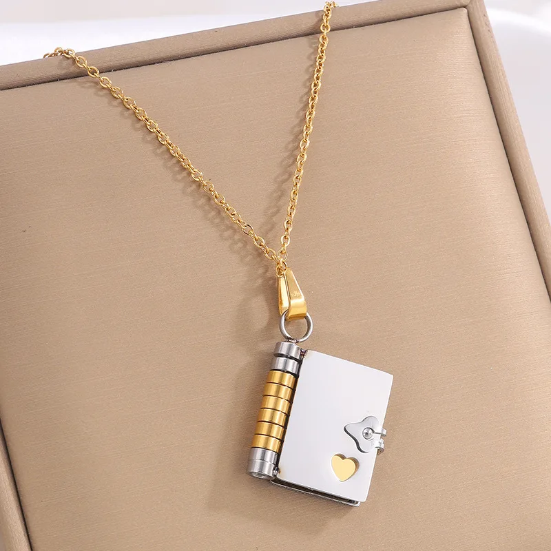 Book Pendant Necklace for Grandson Mom Daughter Son Lovers Meaningful Jewelry of Love Christmas Gift Black Friday Surprise