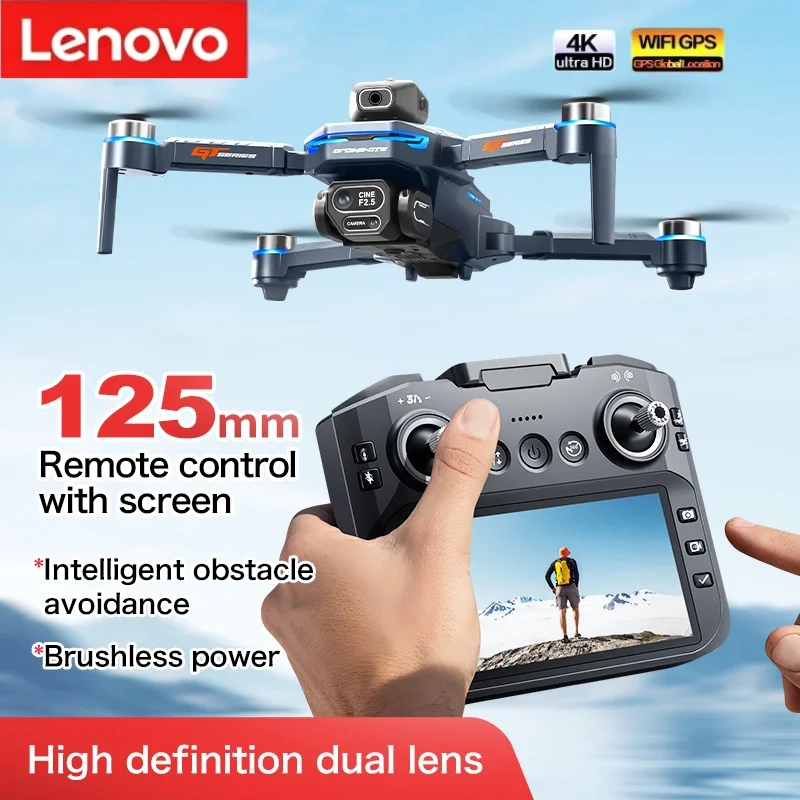 

Lenovo GT8 8K Drone Professional Dual Camera GPS FPV Brushless Motor Optical Flow Foldable RC Quadcopter Aerial Photography Toy