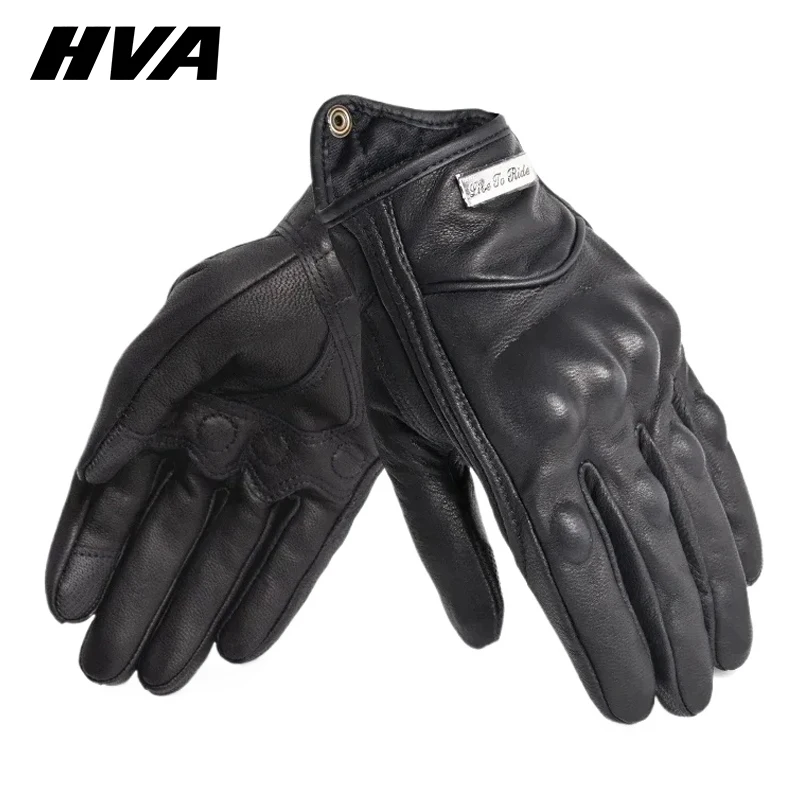 

Motorcycle Gloves Summer Leather Motocross Glove Men Women Retro Biker Cycling Motorcyclist Protected Goatskin Mtb Cycling Glove