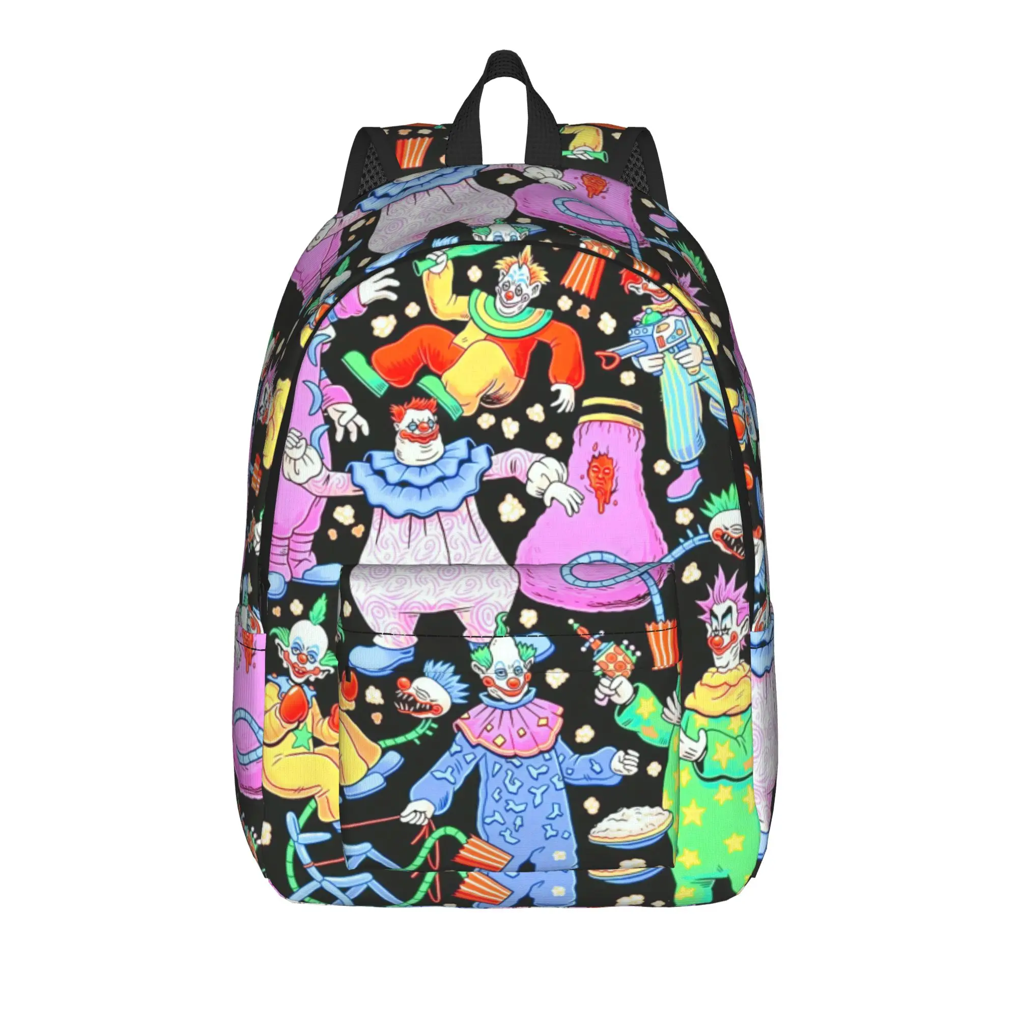 Killer Klowns From Outer Space Wax Backpack  Funny Backpacks Teen Camping Durable School Bags Colorful Rucksack