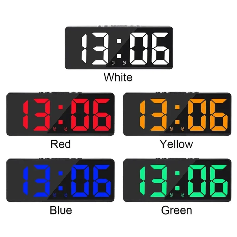 Multifunctional LED Number Clock Color Nightlight Temperature Calendar Alarm Large Digital Electronic Backlight Home Decor image 5