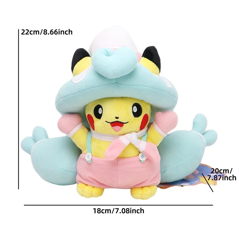 22 cm Pikachu Pokemon Plüschtiere, große Anime-Puppe, süßes Kissen, Cartoon-Liebe, Pokémon-Plüschtier, gefülltes Geschenk für Kinder, Geburtstag