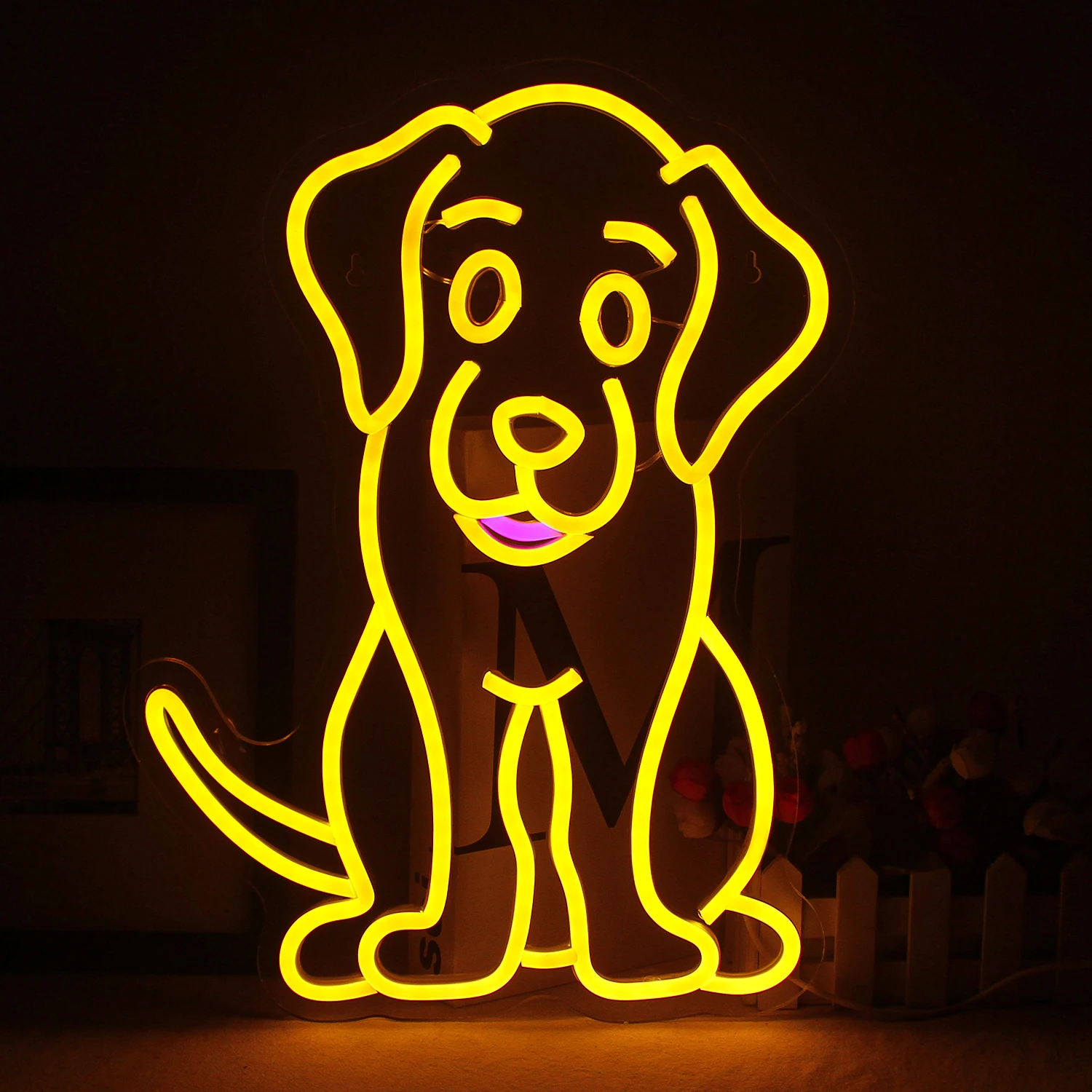 Dog Neon Signs for Wall Decor Puppy Party Decoration Dog Birthday Party Supplies Neon Lights for Bedroom Pet Shops USB LED Signs