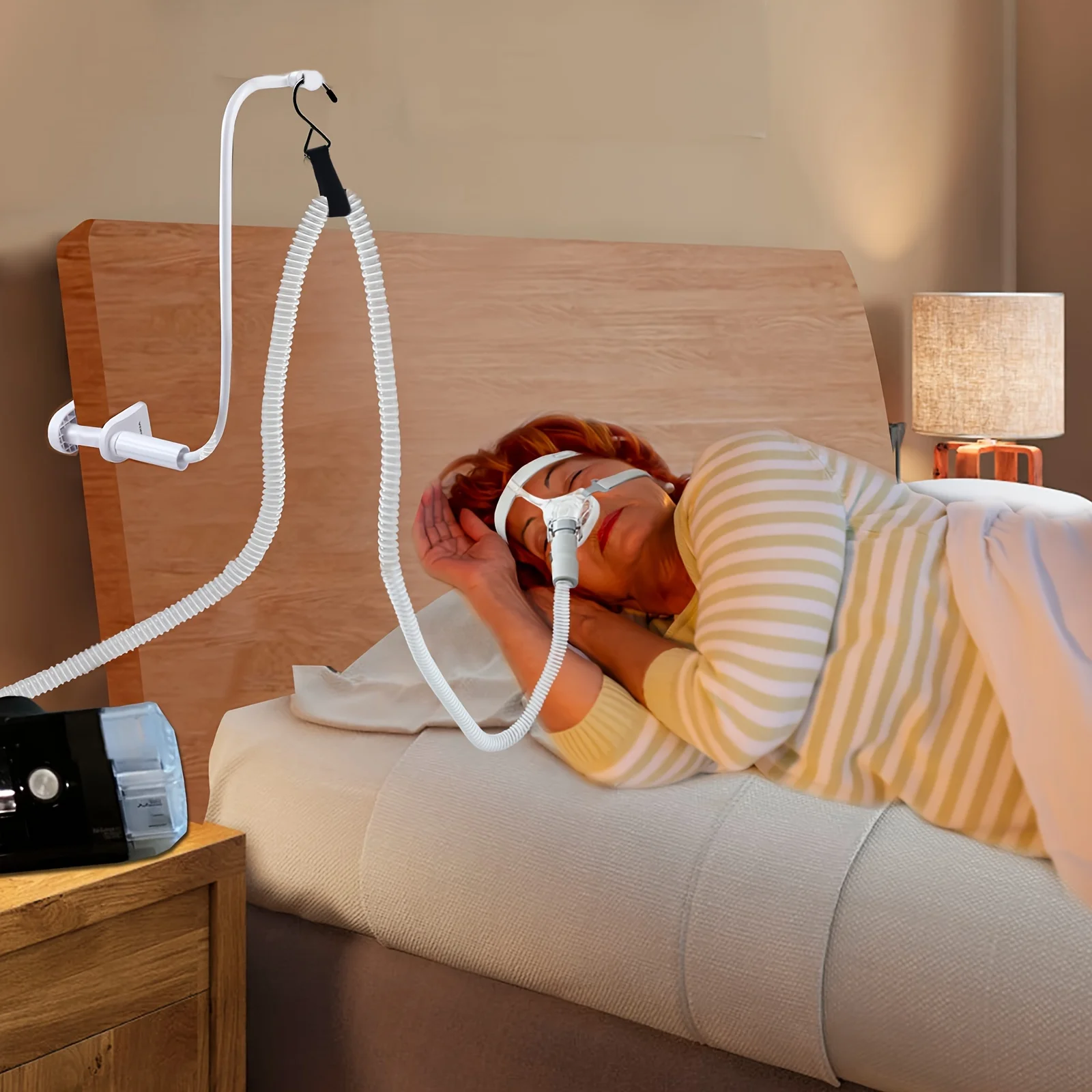 Hose Holder - a Bed-Mounted  Hose Hanger That Prevents Tangling and Blockage, Keeping the Air Hose Elevated and Away