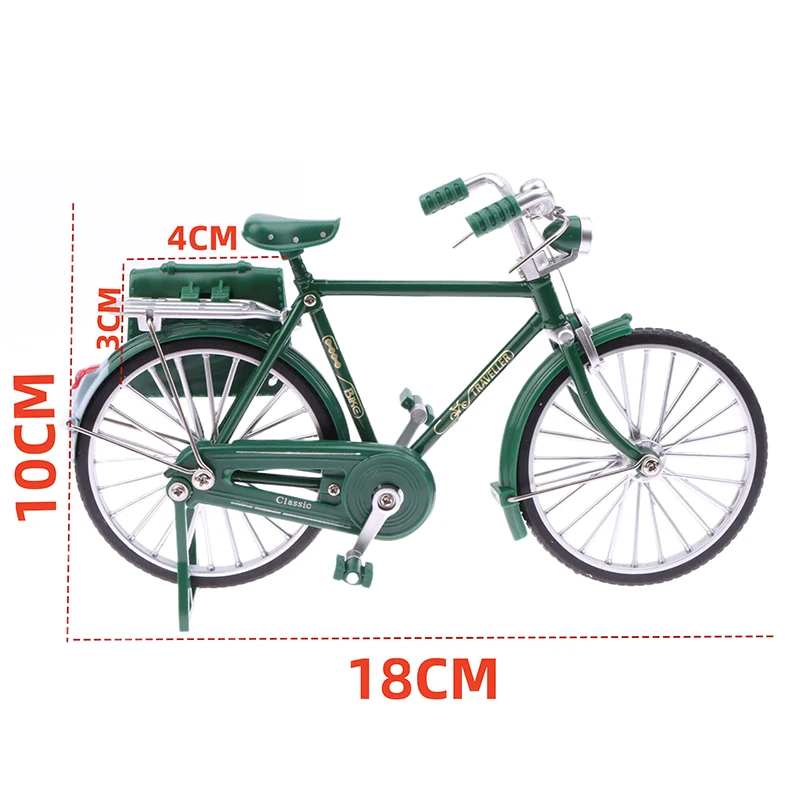 Simulation Collection Gifts Toys For Boys 1:10 Model Mini Retro Alloy Bicycle Diecast Mountain Metal Bike With Inflation Pump