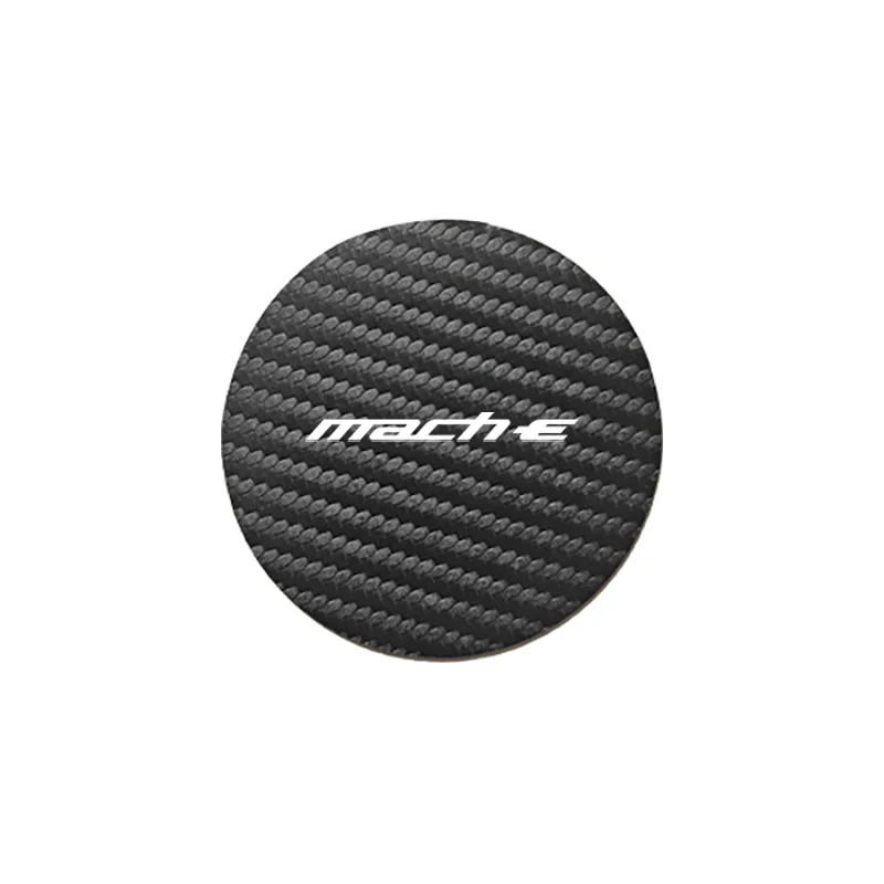 Car Interior Carbon Fiber Pu Leather Water Cup Pad For Ford Mustang SHELBY COBRA II MACH E Mustang 50 YEARS GT 4X4 Accessories