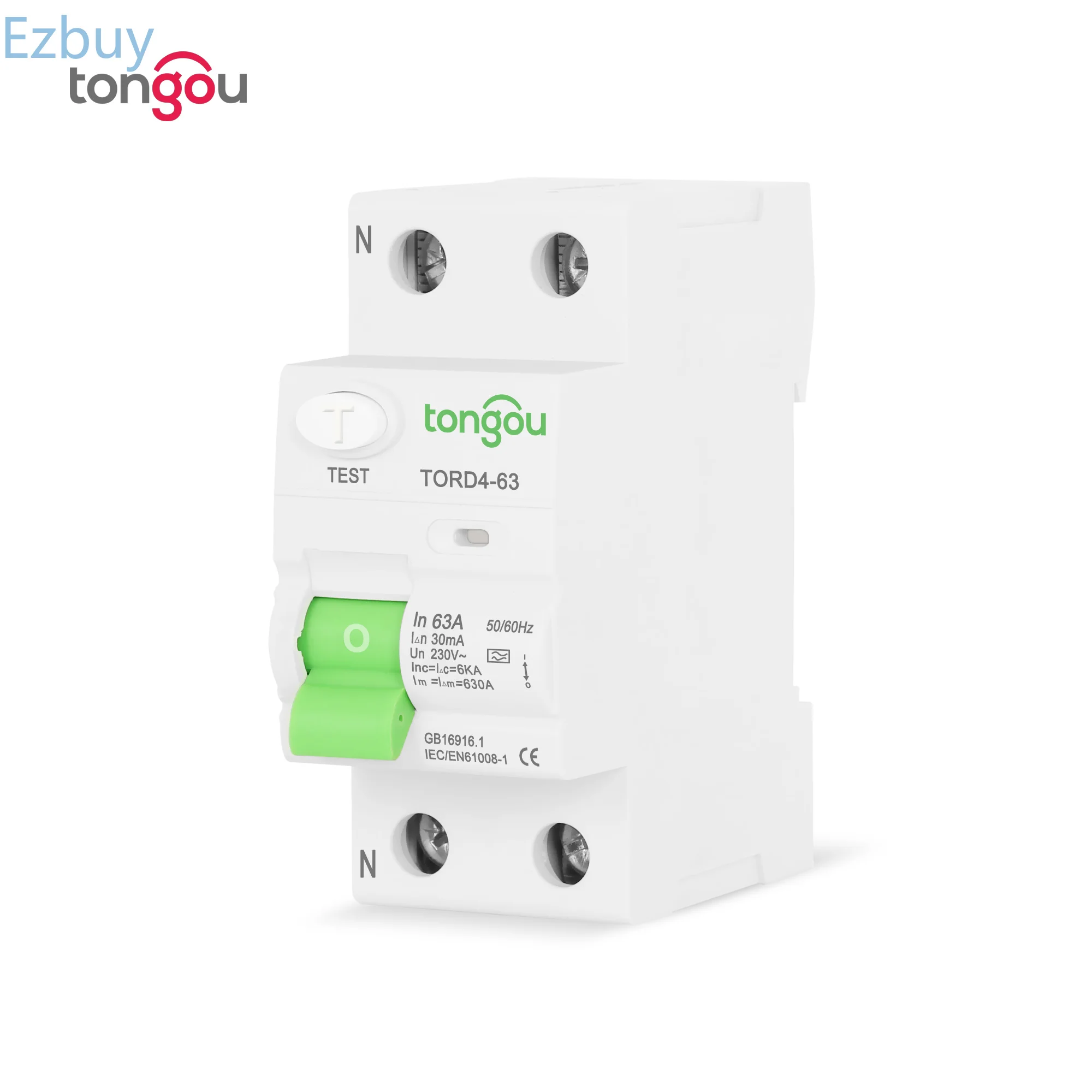 Circuit Breaker 30ma 300ma Differential Circuit Breaker Type A RCCB RCD 2P 16A 40A 63A 6KA Electromagnetic Type Residual Current