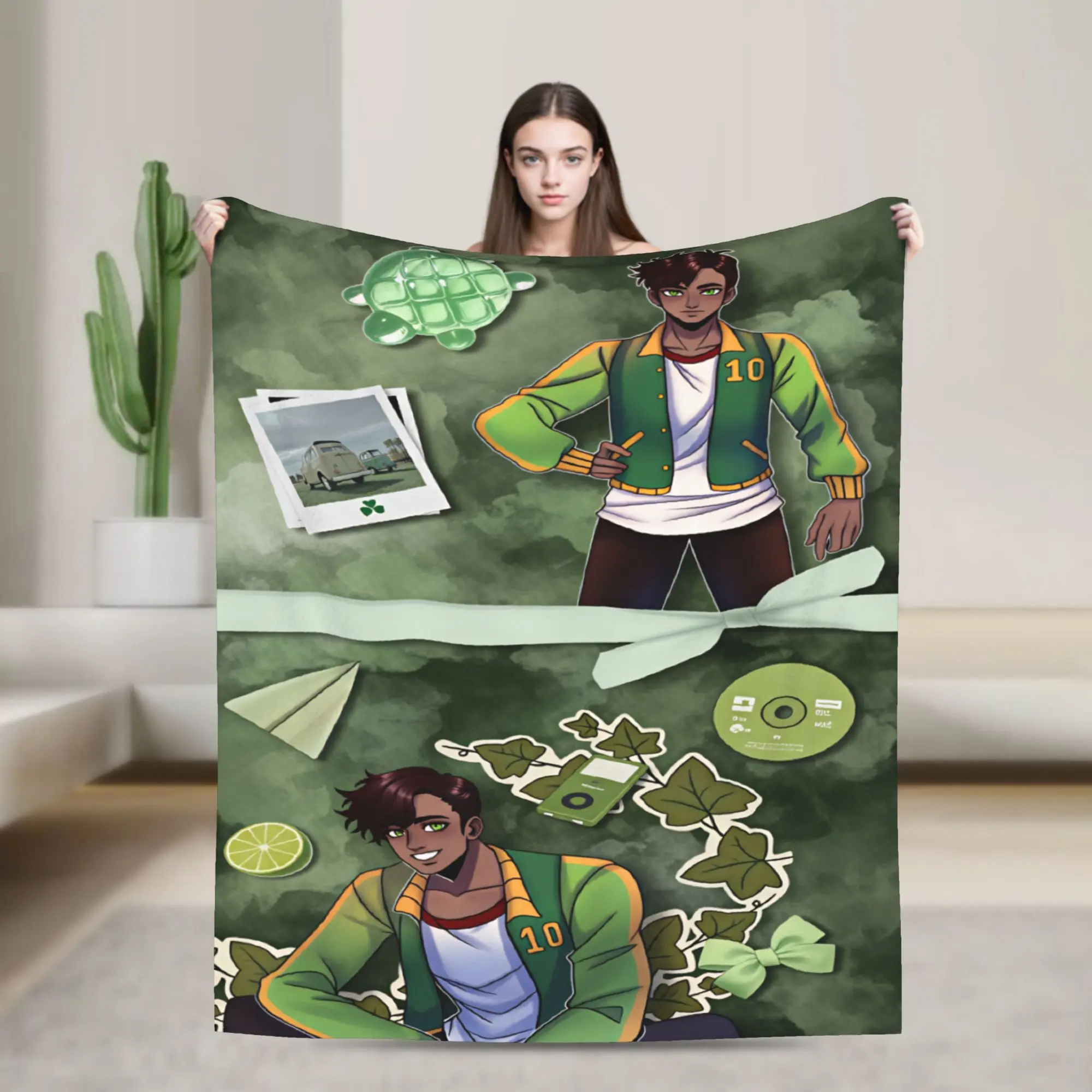 Warm Soft Blankets Picnic The Kid At The Back  Throw Blanket  Flannel Bedspread For Living Room Street Trend Sofa Bed Cover