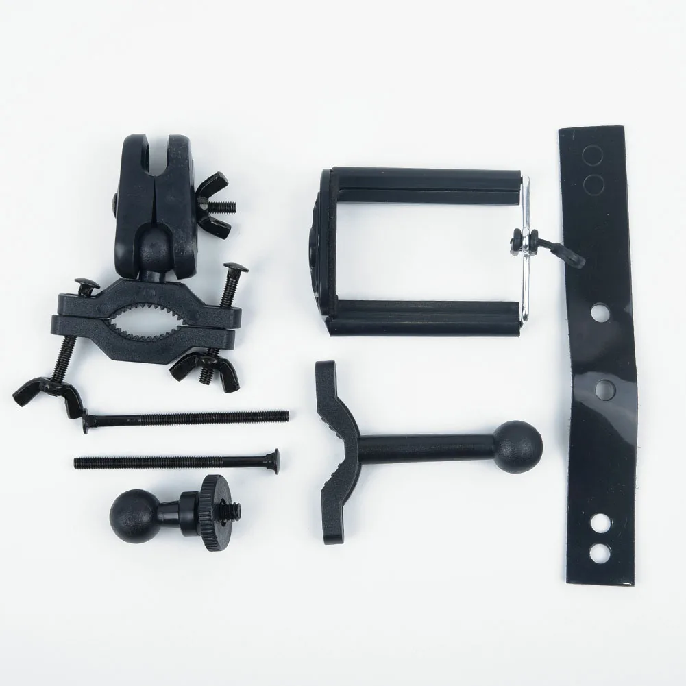 Cell Phone GPS Rear View Mirror Mount Stand Holder Cradle, Adjustable Side Grippers, Scratch Free Sponge Pad, Black