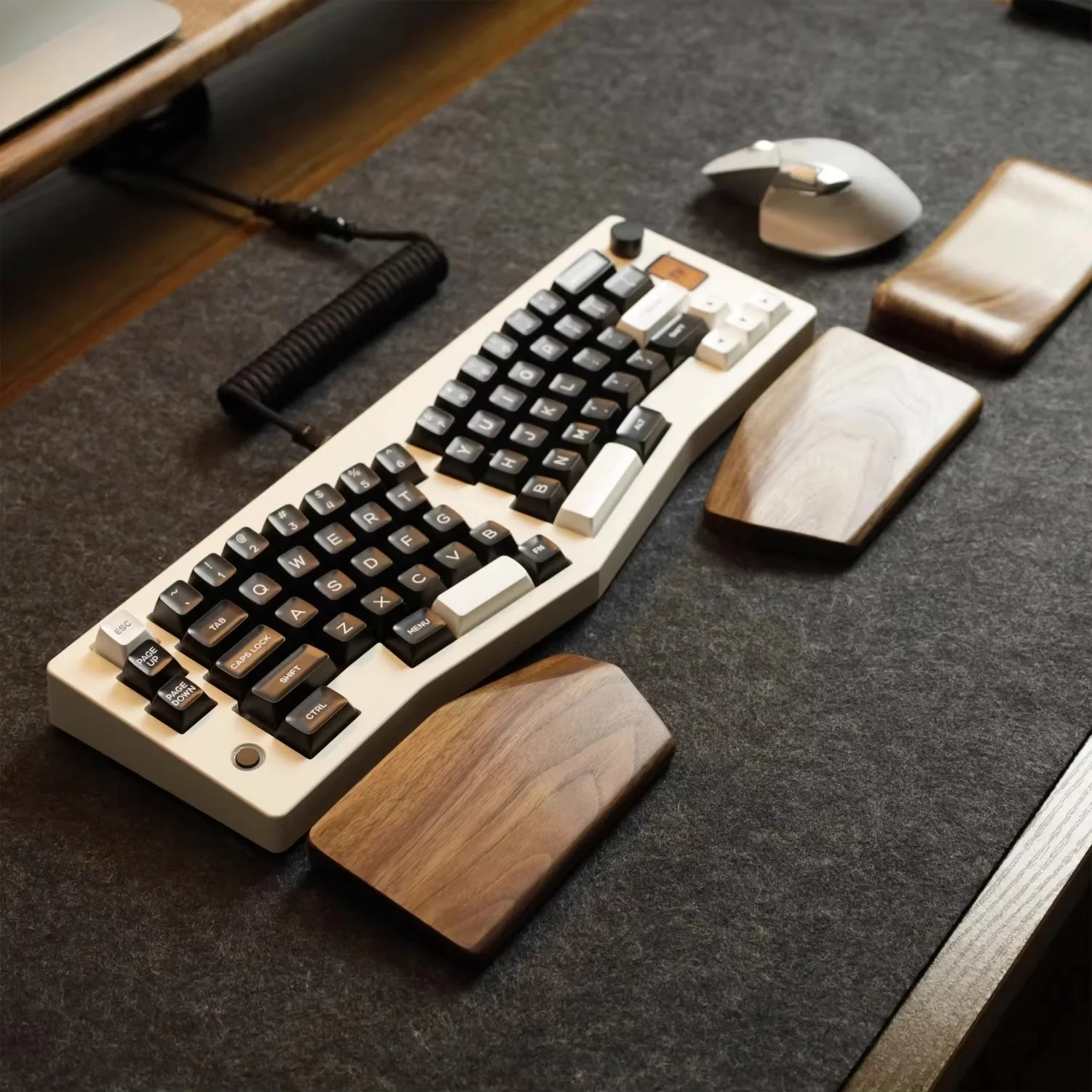 Wspider Walnut Wrist Rest 5D 75% Alice Keyboard Split Hands Support Wrist Guard Pad Solid Wood Wrist Mat Custom Keyboard Gifts
