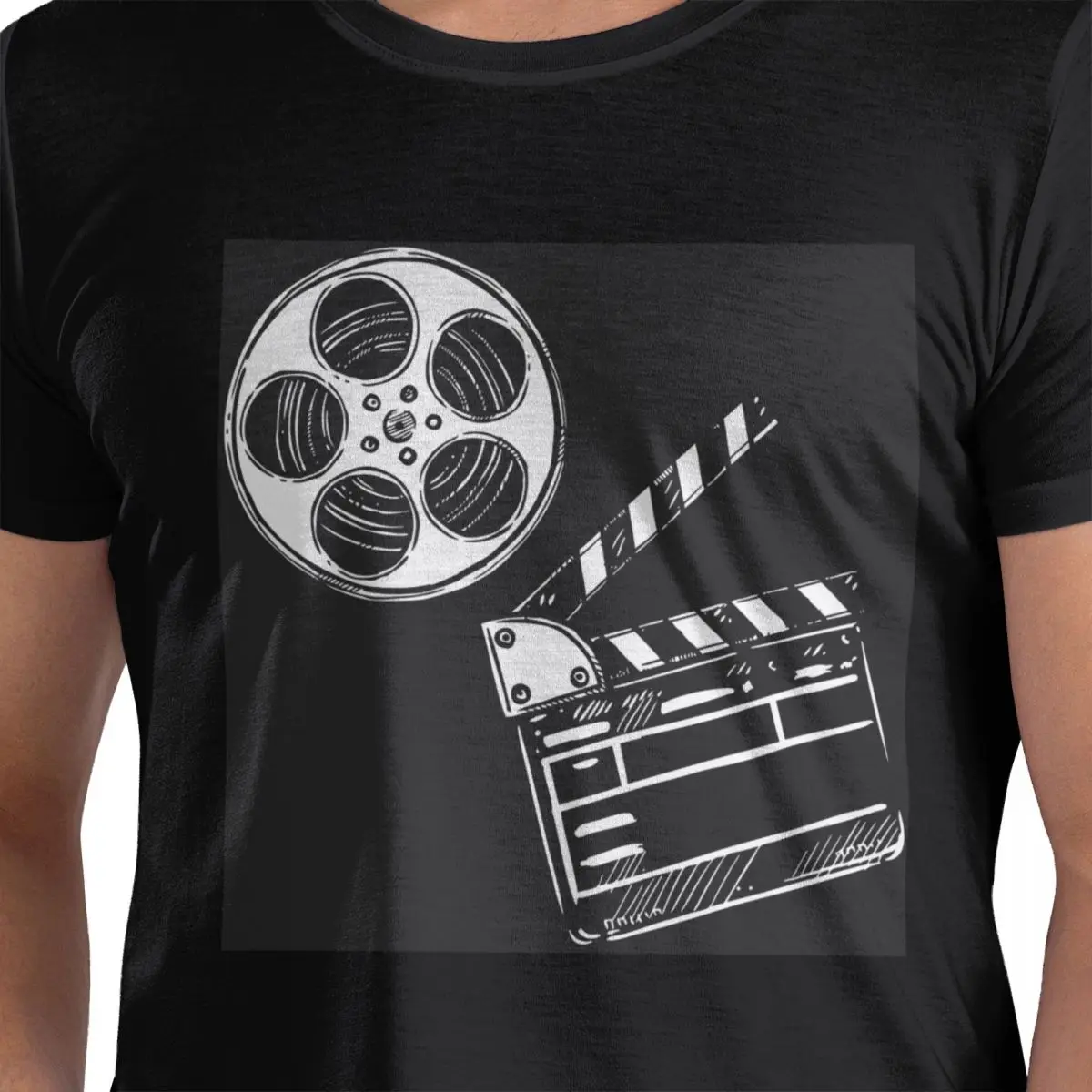 Футболка из 100% хлопка с фильмами и хлопушкой, мужские футболки большого размера, мужские футболки с круглым вырезом и коротким рукавом, S-6XL