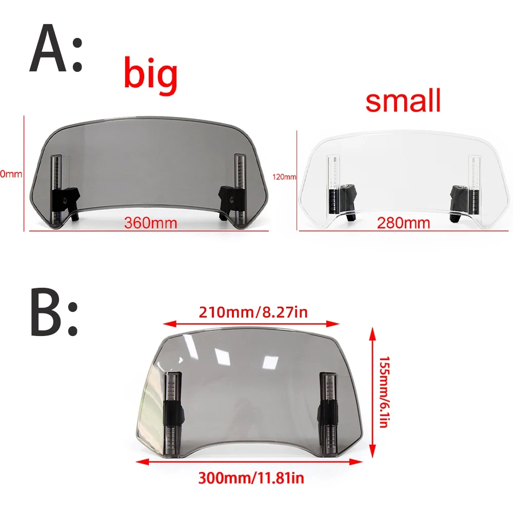 Motorcycle Universal Modified Heightened Windshield Windshield Installed Moto Windshield Extension