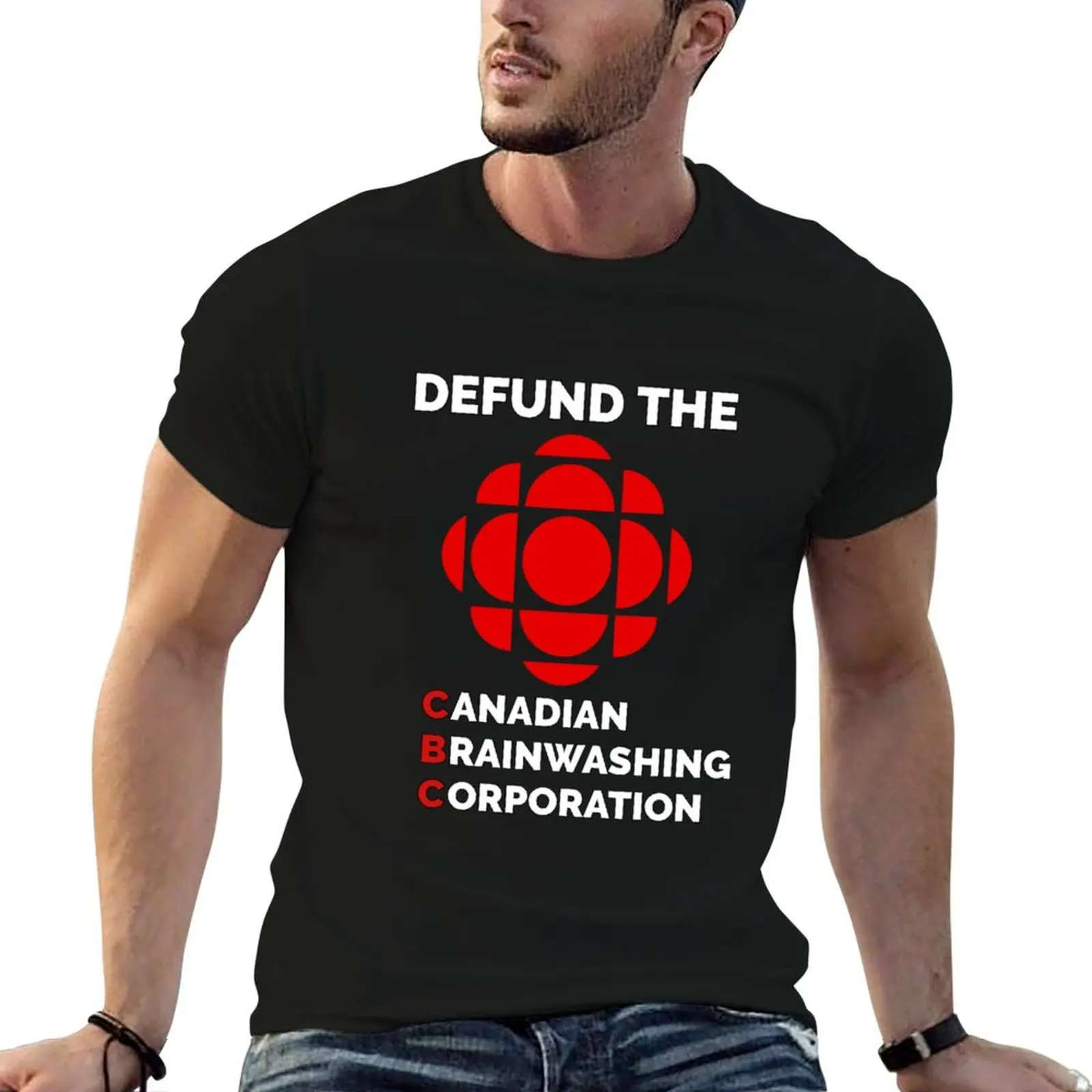 Defund the Canadian Brainwashing Corporation T-Shirt Lightweight Running Sports T-Shirt
