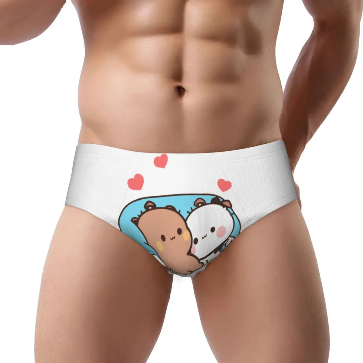 

Custom Mens Bubu Dudu Panda And Brownie Bear Couple Men Brief Panties Male Stretch Underwear Underpants