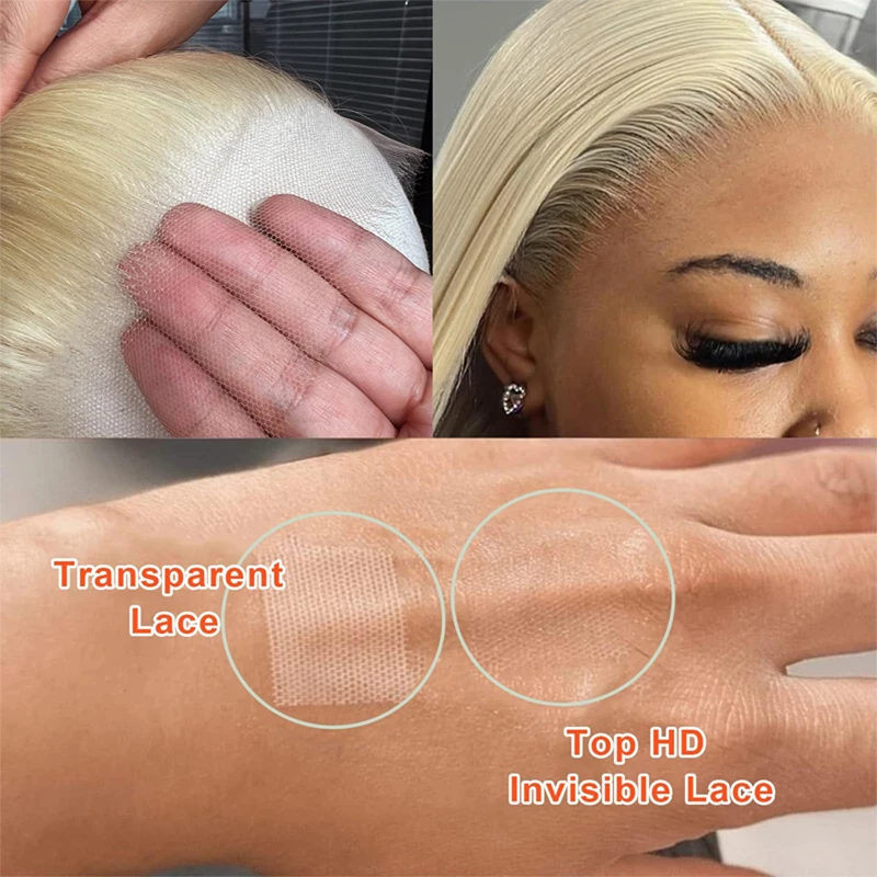 10A 3 حزم مع 13x4 4x4 HD الدانتيل إغلاق 613 البرازيلي شفافة قبل قطعها ريمي حزم من شعر طبيعي مفرود للنساء