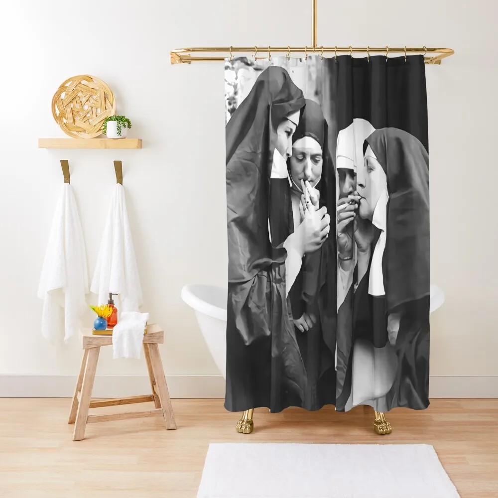 

Nuns Smoking (New High Resolution) Shower Curtain Anime Shower For Bathrooms Shower Sets For Bathroom Curtain