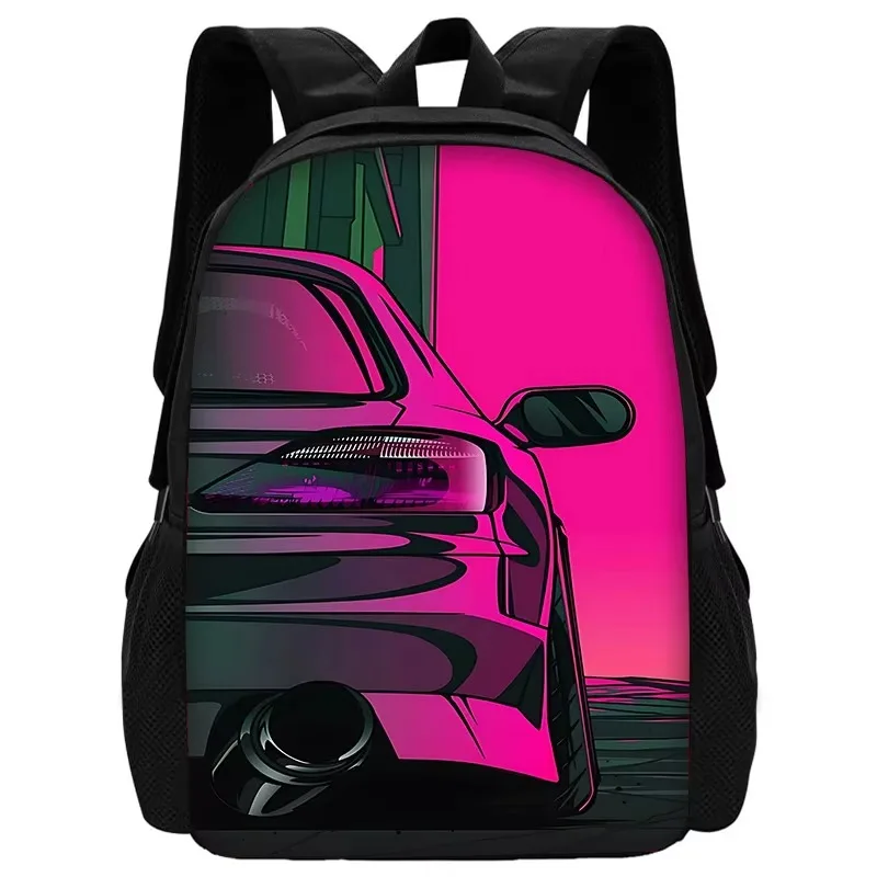 JDM Car Child School Backpack with Lunch Bags ,Pencil Bags ,School Bags for Boys Girls Best Gift