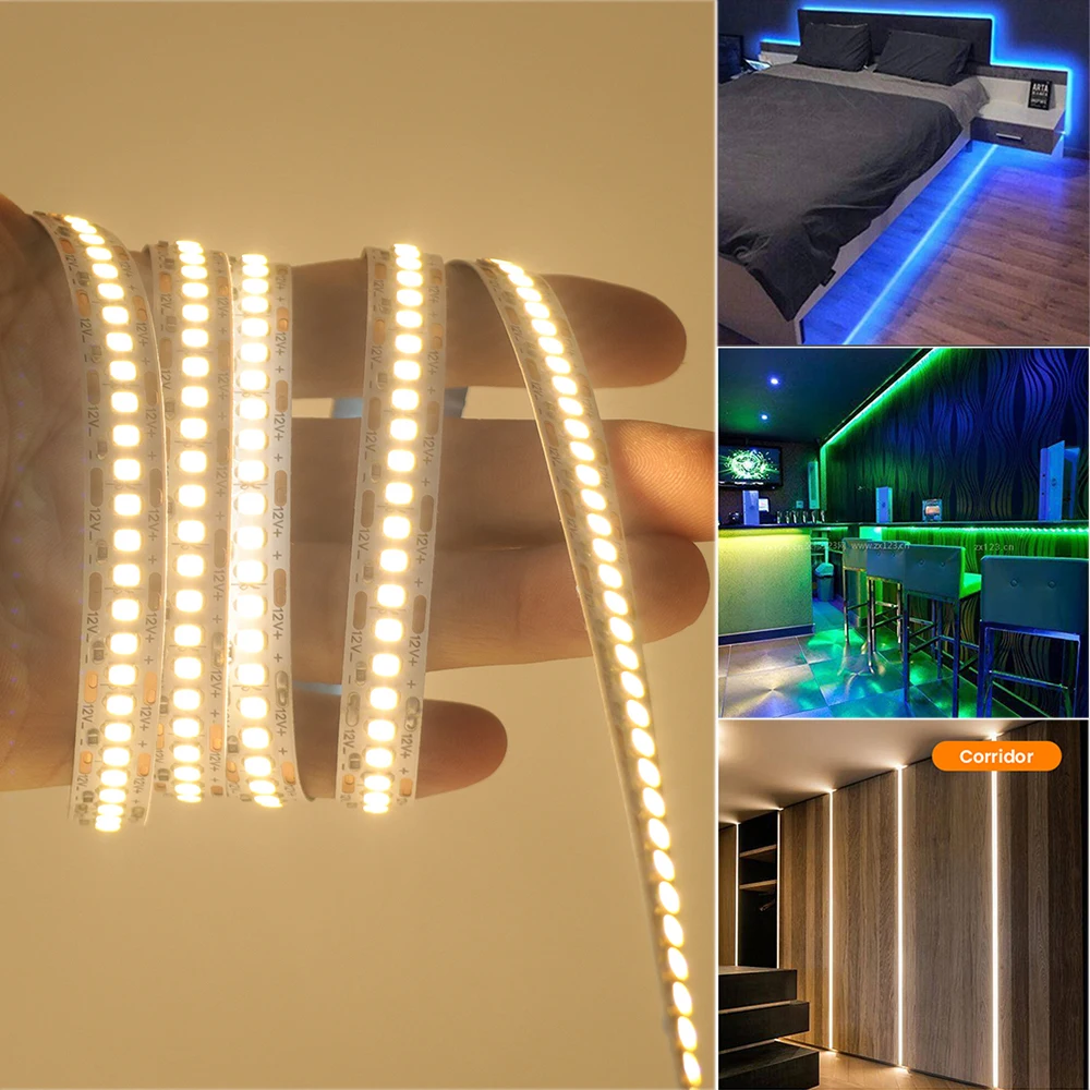 DC 12V LED Strip SMD 2835 240Leds/M IP65 IP21 Warm/Natural White/Red/Blue/Green Home Decor Flexible Ribbon Tape Light