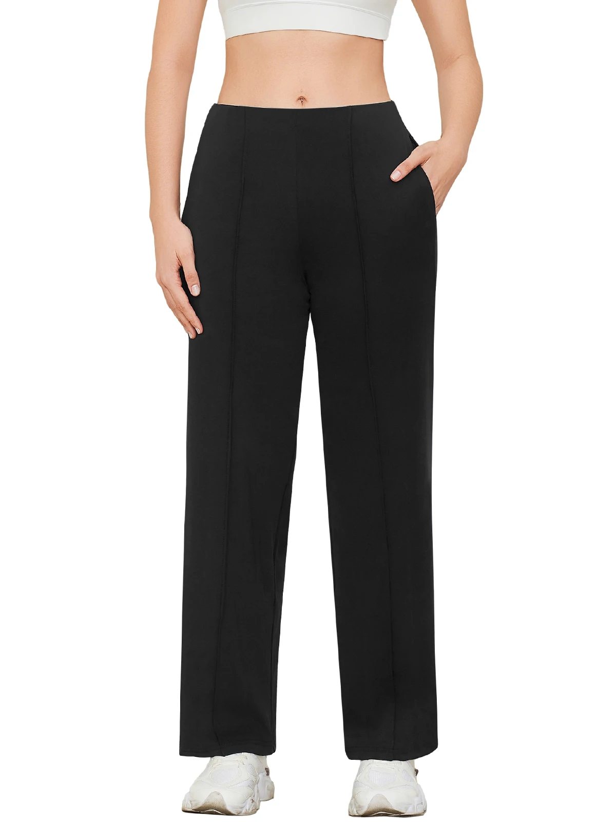 Wide Leg Pants for Women High Waisted Yoga Pants with Pockets Stretch Casual Lounge Pants