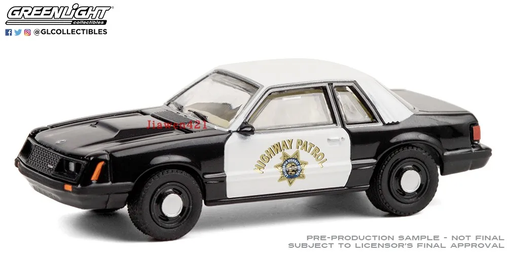 

1:64 1982 Ford Mustang Ford Mustang SSP California 42930-C Advanced Collection Ornament Car Models