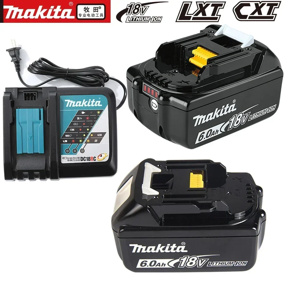 

Makita-100% Original Rechargeable Power Tool Battery, Replaceable LED Lithium-ion, 6.0 Ah 18V LXT BL1860B BL1860BL1850