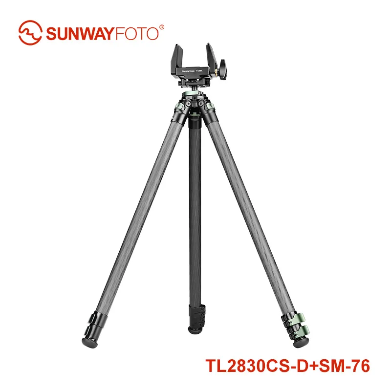 SUNWAYFOTO Sunwayfoto TL2830CS-D koolstofvezelstatief met hendelsloten met omgekeerde kogelkop, 3 secties, 44 lb (20 kg)